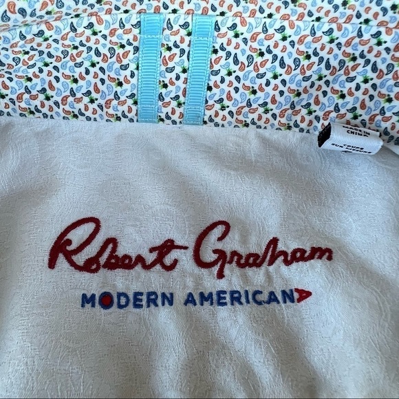 Robert Graham Modern American Micro Paisley Button Down Shirt Large Tailored Fit - Picture 11 of 14